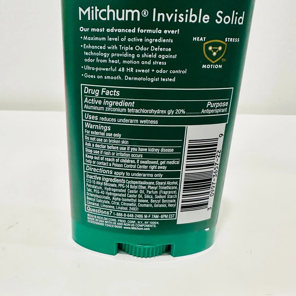 Mitchum Men Triple Odor Defense Intense Energy Invisible Solid Deodorant 2.7oz